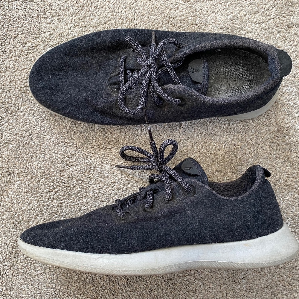AllBirds Shoes Men's Wool Runners (Natural Black Upper/Light Grey Sole)